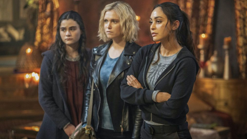 Die 100 Staffel 7 Folge 13 Blutriese Clarke Rabe Emori machte Eliza Taylor Lindsey Morgan