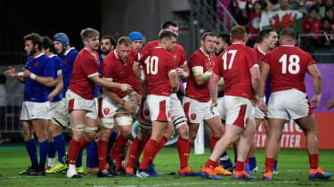 Ross Moriarty si připsal vítězný pokus za Wales proti Francii ve čtvrtfinále mistrovství světa v ragby