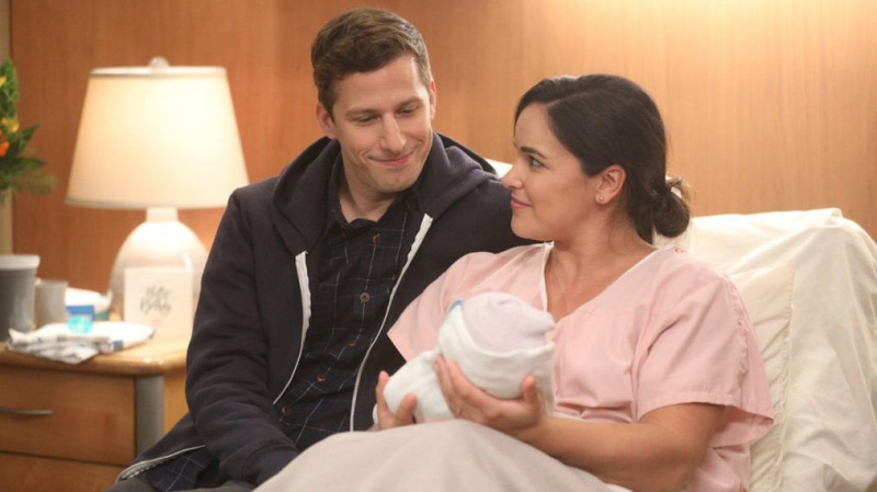 Jake Amy Brooklyn Nine Nine Stagione 7 Finale Baby