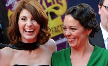 LONDON, ANGLIJA - 18. MAJ: Tom Bidwell, Jodie Whittaker in Olivia Coleman se udeležijo televizijskih nagrad Arqiva British Academy Television Awards v Theatre Royal 18. maja 2014 v Londonu v Angliji. (Foto: Stua