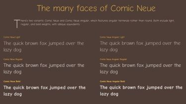 Comic Neue: premena pre veľmi ohováraný Comic Sans