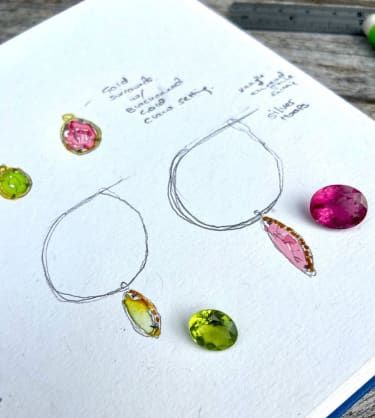 Diseños de joyas Minka en papel
