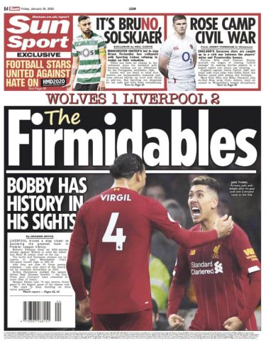 Dnešné zadné strany: ‚Firmidable‘ Liverpool pochoduje ďalej a Solskjaer to musí vyriešiť