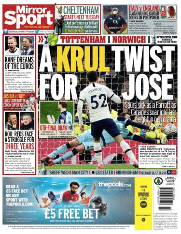 Dagens baksidor: 'Dier-bolical' Spurs lämnade lika sjuka som en Parrott efter FA Cup-nederlag och innehavarna Man City Serge på