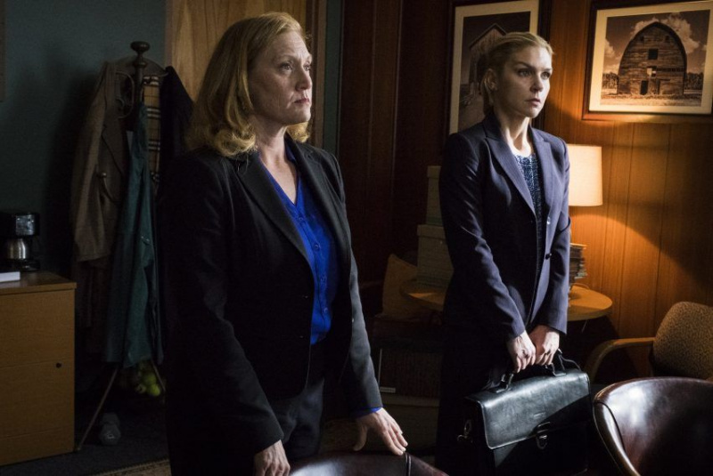 Julie Pearl as ADA Suzanne Ericsen, Rhea Seehorn as Kim Wexler - Better Call Saul _ Season 4, Episode 8 - Photo Credit: Nicole Wilder/AMC/Sony Pictures Television