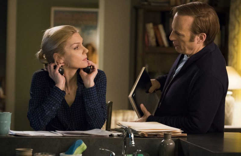 Rhea Seehorn as Kim Wexler, Bob Odenkirk as Jimmy McGill - Better Call Saul _ Season 4, Episode 8 - Photo Credit: Nicole Wilder/AMC/Sony Pictures Television