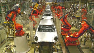 Een volledig geautomatiseerde autofabriek in Duitsland