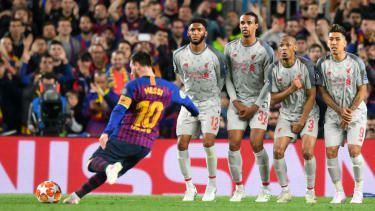 Starul Barcelonei Lionel Messi a marcat o lovitură liberă senzațională împotriva lui Liverpool