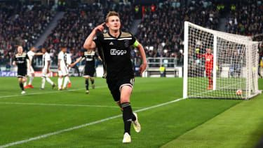 Matthijs de Ligt teki maalin Ajaxille Juventusta vastaan Mestarien liigassa viime kaudella