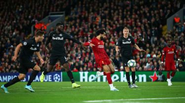 Mohamed Salah strelil víťaza Liverpoolu proti Red Bullu Salzburg na Anfielde