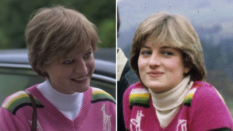 Maglione in alpaca rosa principessa Diana The Crown
