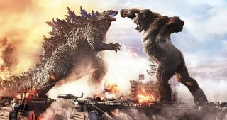 Godzilla y Kong se enfrentan en una batalla épica.