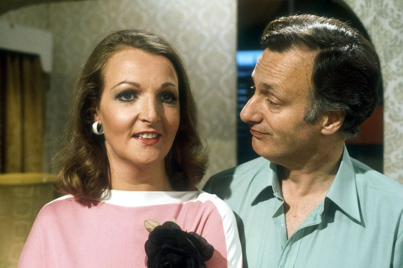 De cast van The Good Life - Penelope Keith en Paul Eddington aa Margo en Jerry.