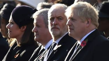 Jeremy Corbyn in Boris Johnson