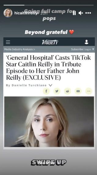 Caitlin Reilly Instagram General Hospital Tribute Episode News