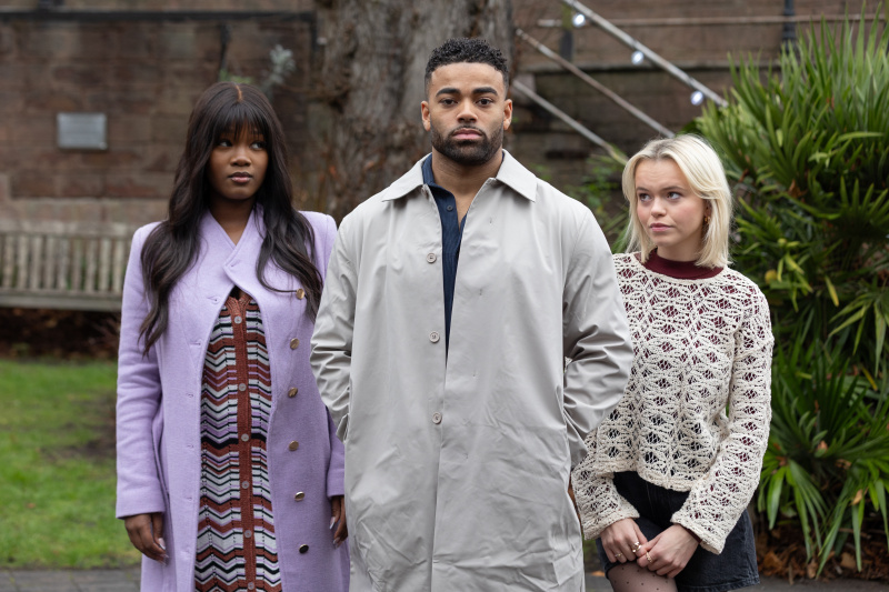   Zoe, Prince und Dilly in Hollyoaks.
