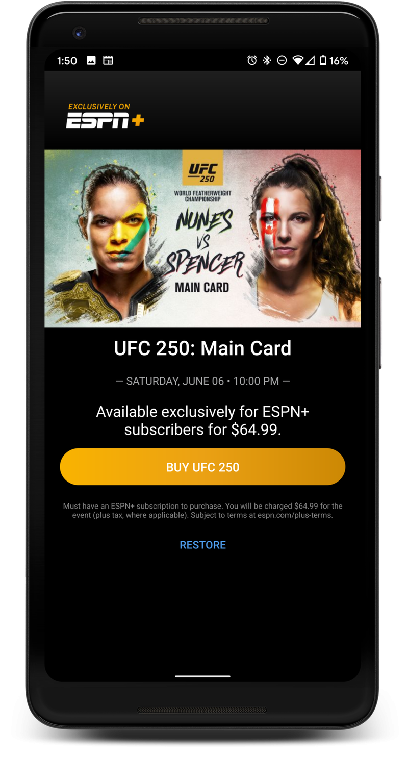 So sehen Sie UFC 250 auf Android