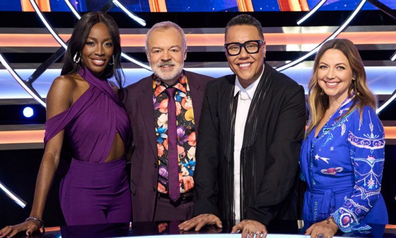   AJ Odudu, Graham Norton, Gok Wan y Charlotte Church