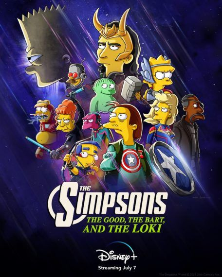 Il buono, il cattivo e loki Simpsons Marvel Crossover Poster