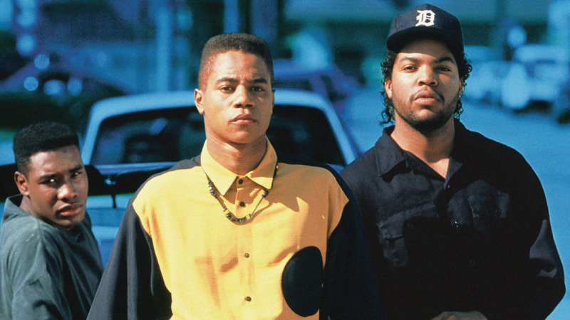   Morris Chestnut, Cuba Gooding Jr. a Ice Cube vo filme Boyz n the Hood