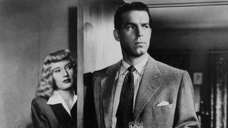   Barbara Stanwyck a Fred Macmurray vo filme Double Indemnity