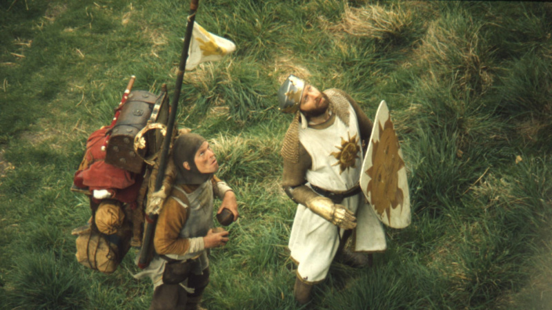   Terry Gilliam a Graham Chapman vo filme Monty Python a Svätý grál