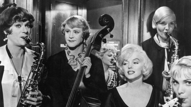   Tony Curtis, Jack Lemmon a Marilyn Monroe vo filme Some Like It Hot