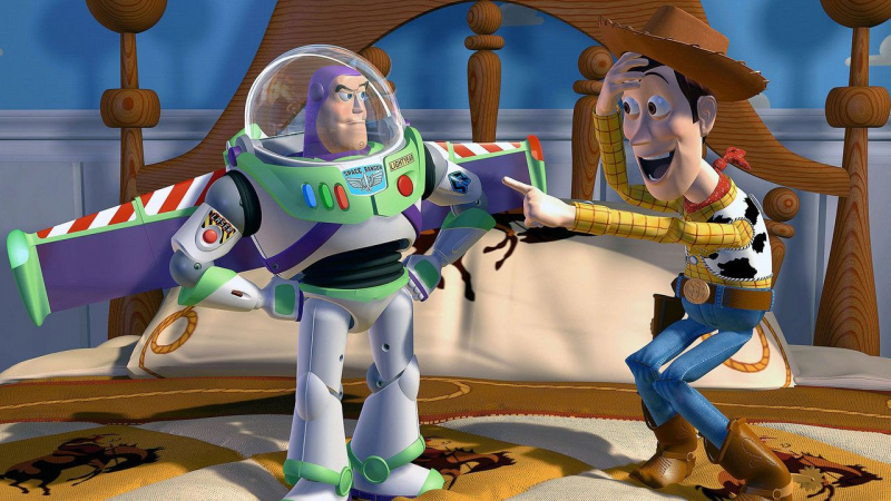   Buzz Lightyear a Woody v Pixare's Toy Story.