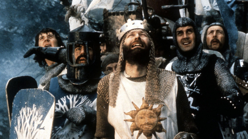 Michael Palin, Terry Jones, Graham Chapman, John Cleese και Eric Idle στο Monty Python and the Holy Grail