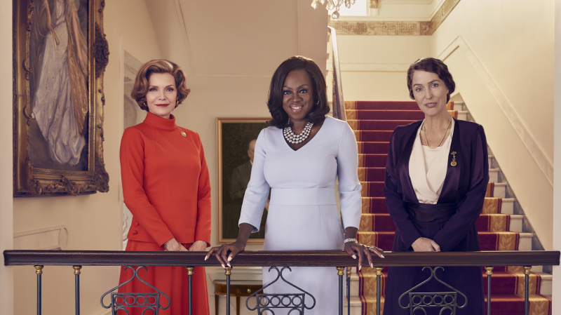  Michelle Pfeiffer, Viola Davis, Gillian Anderson filme „Pirmoji ponia“.