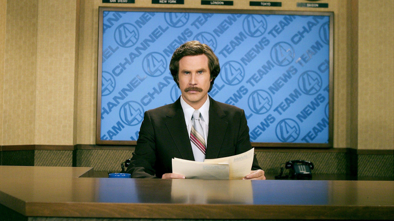   Willas Ferrellas filme „Anchorman“.
