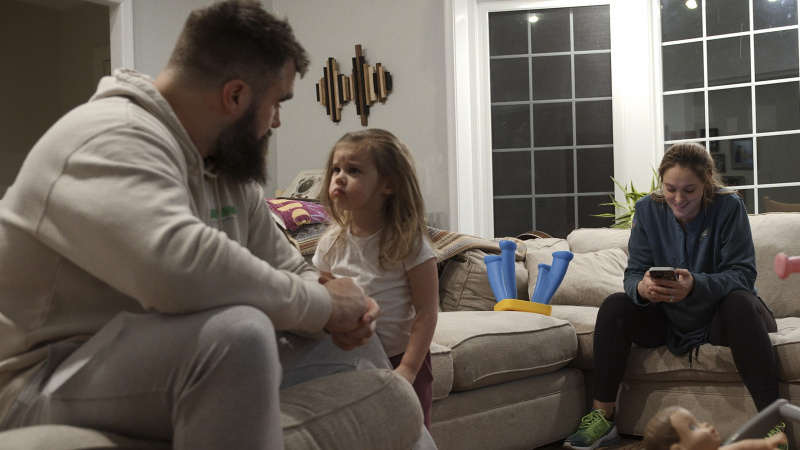   Jason Kelce, Wyatt Kelce ja Kylie Kelce Kelces