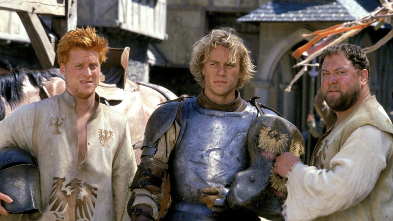   Alan Tudyk, Heath Ledger a Mark Addy vo filme A Knight's Tale