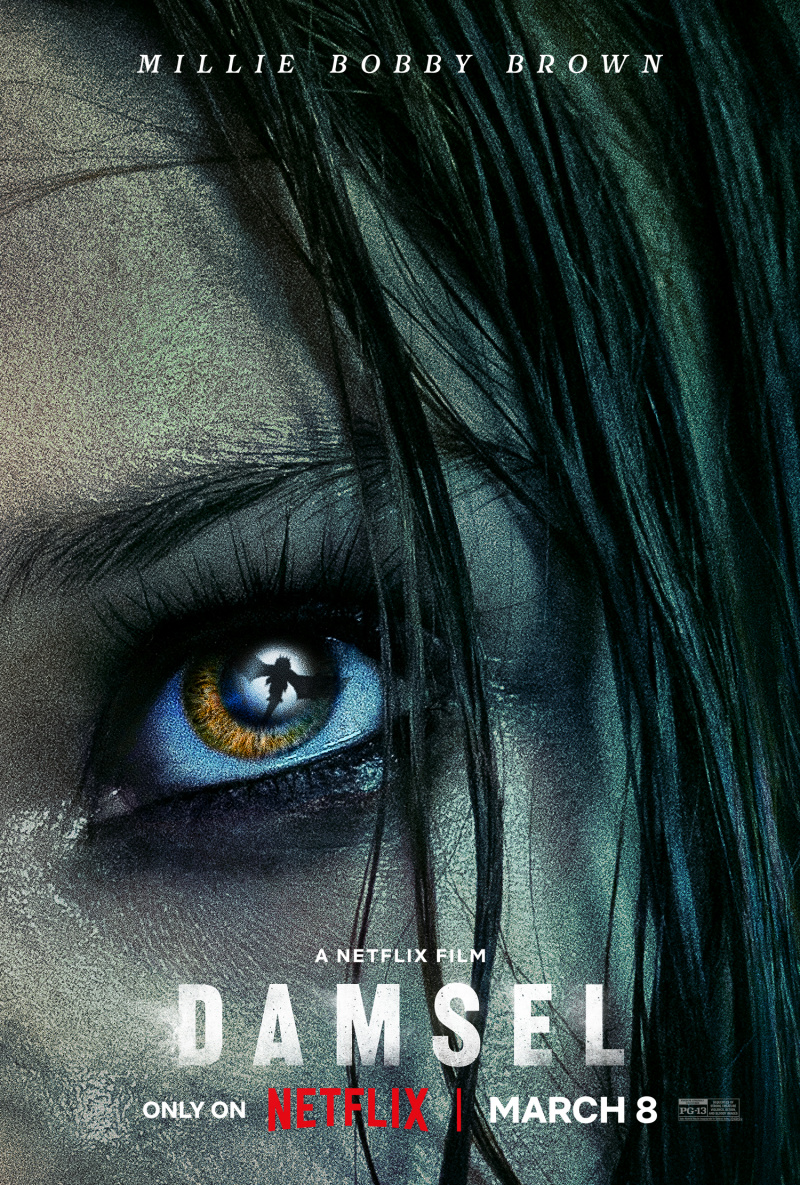   ミリー・ボビー・ブラウンのダムゼルポスター。