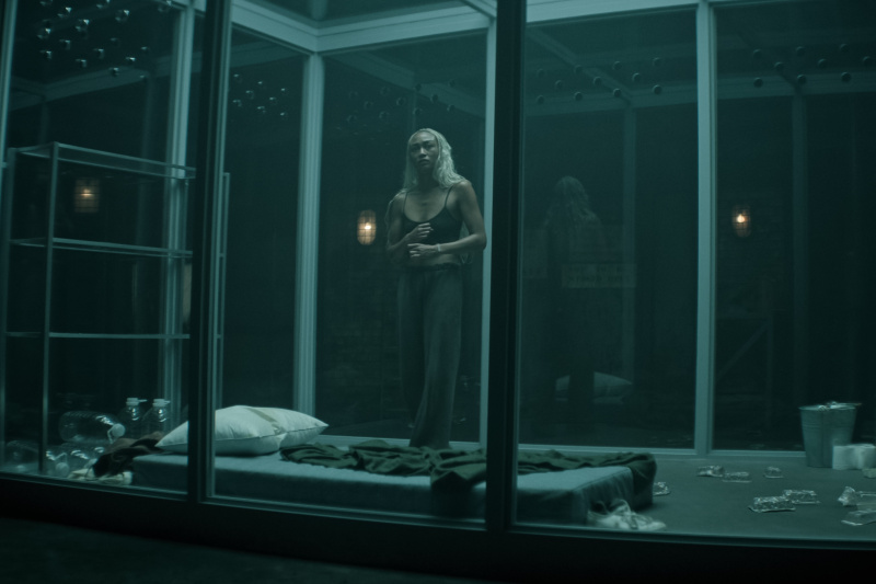   Marienne enfermée dans Joe's glass cage.