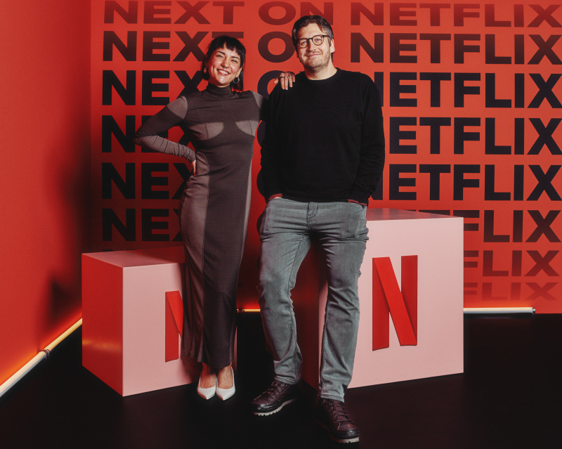   Gareth Evans และ Jessie Mei Li ในงาน Netflix เมื่อเร็ว ๆ นี้เพื่อส่งเสริมความหายนะ
