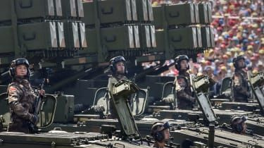 O paradă militară chineză în fața Pieței Tiananmen în 2015