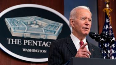 President Biden taler i Pentagon i februar 2021