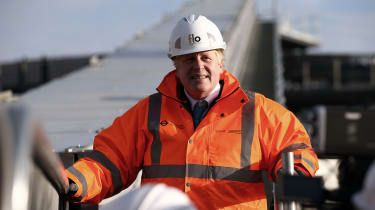 Boris Johnson na gradbišču