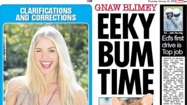 Pagina 3: topless modellen keren snel terug naar The Sun