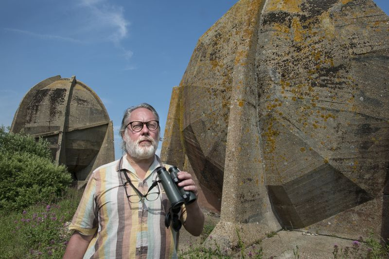 TV i kveld Jim på Denge Sound Mirrors i Dungeness, Kent