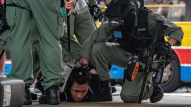 Protestujący w Hongkongu aresztowany