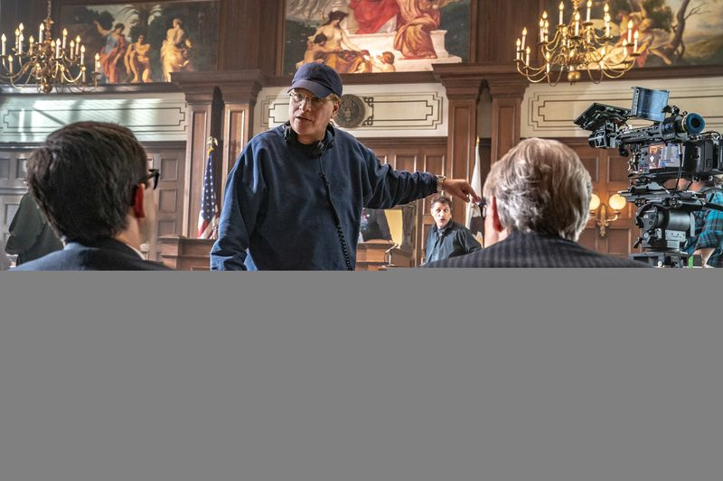 Escritor e diretor Aaron Sorkin em The Trial of the Chicago 7.