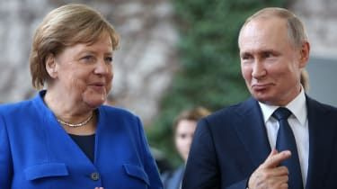 Angela Merkel in Vladimir Putin