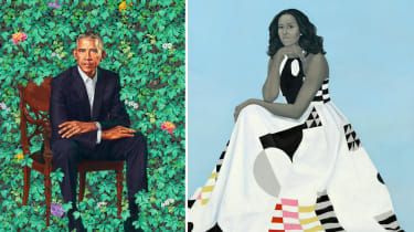Portretten van Barack en Michelle Obama verbeelden 'verontruste denker'
