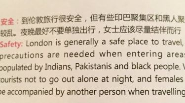 Ramar över Air Chinas 'rasistiska' guide till London