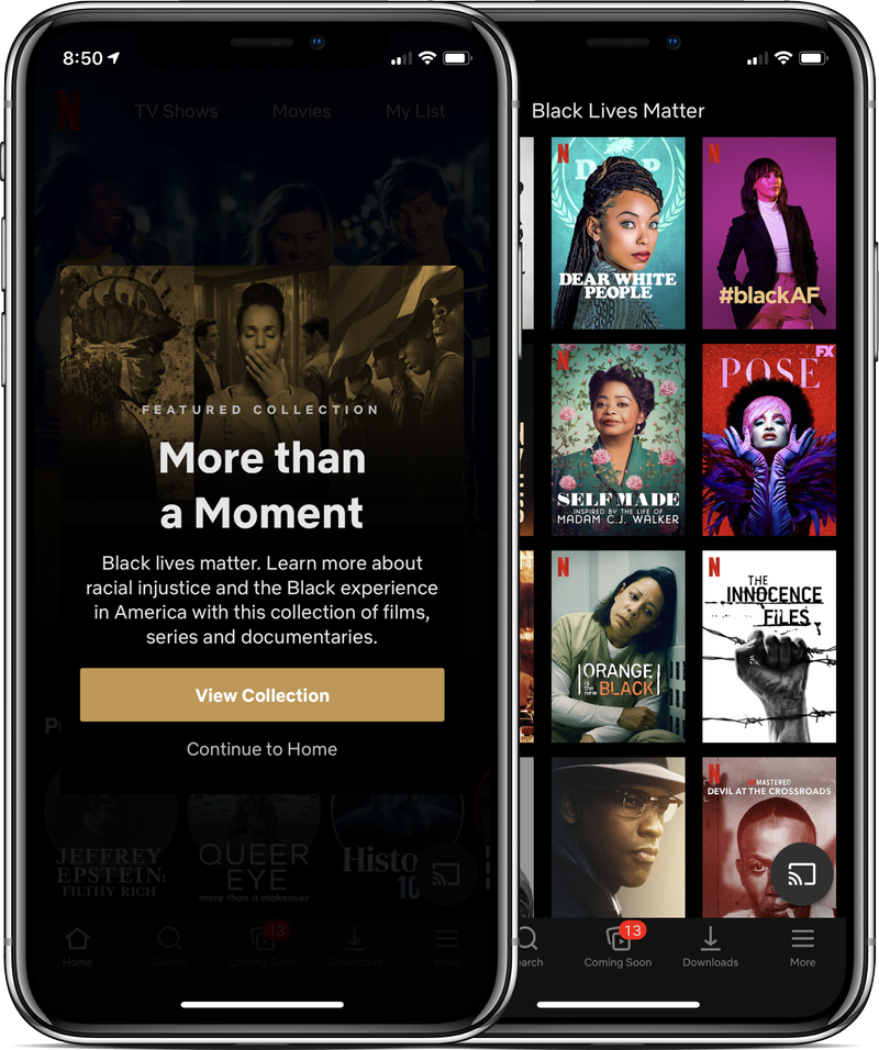 Netflix pune o secțiune „Black Lives Matter” în față și în centru