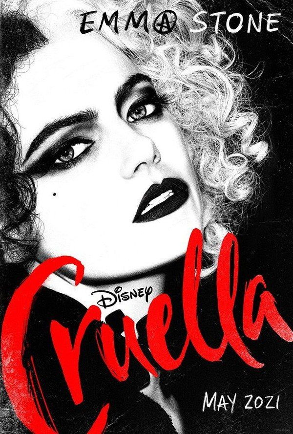 Cruella zwart-wit poster.