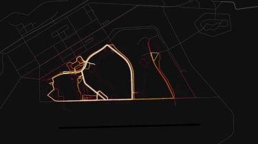 Teplotná mapa Strava zobrazujúca aktivitu na leteckej základni Al Asad a jej okolí v Iraku