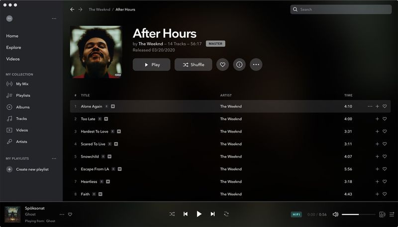 Quantos dados as músicas do Master Quality Audio (MQA) usam no Tidal?